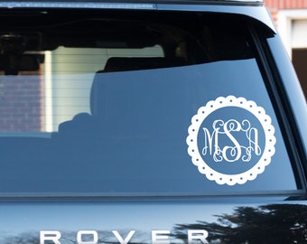 Personalized Vinyl Car Monogram Decal Vine Font - Vinyl Lettering Car Monogram Vinyl Decal Sticker