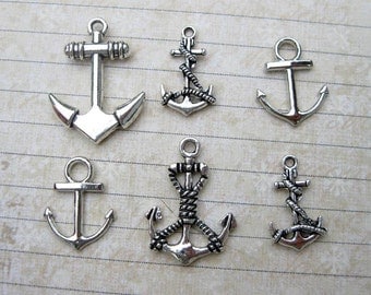 Anchor Charm Collection in Silver Tone - C2394
