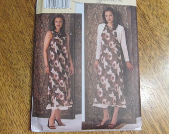 DESIGNER A-Line Bias Cut Dress & Bolero Jacket - Today's Fit by Sandra Betzina - PLUS Sizes (D - E - F) - UNCUT Sewing Pattern Vogue 7823