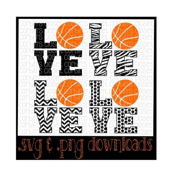 Download Love Basketball Mix & Match Cutting File SVG PNG by ...