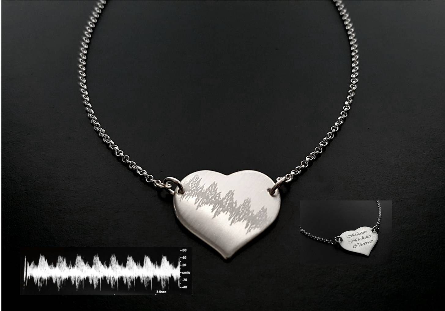 heart with heartbeat necklace