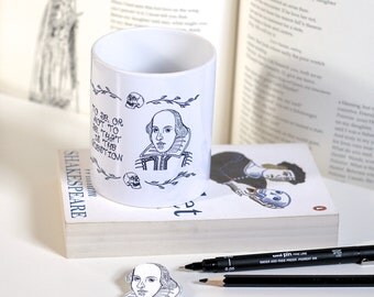 William Shakespeare Mug Shakespeare Mug Hamlet Mug Book Mug Book Lover