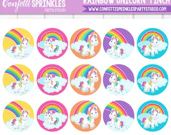 INSTANT DOWNLOAD Magical "Rainbow Unicorn" 4x6" 1" Inch Bottle Cap Image/Digital Collage Sheet