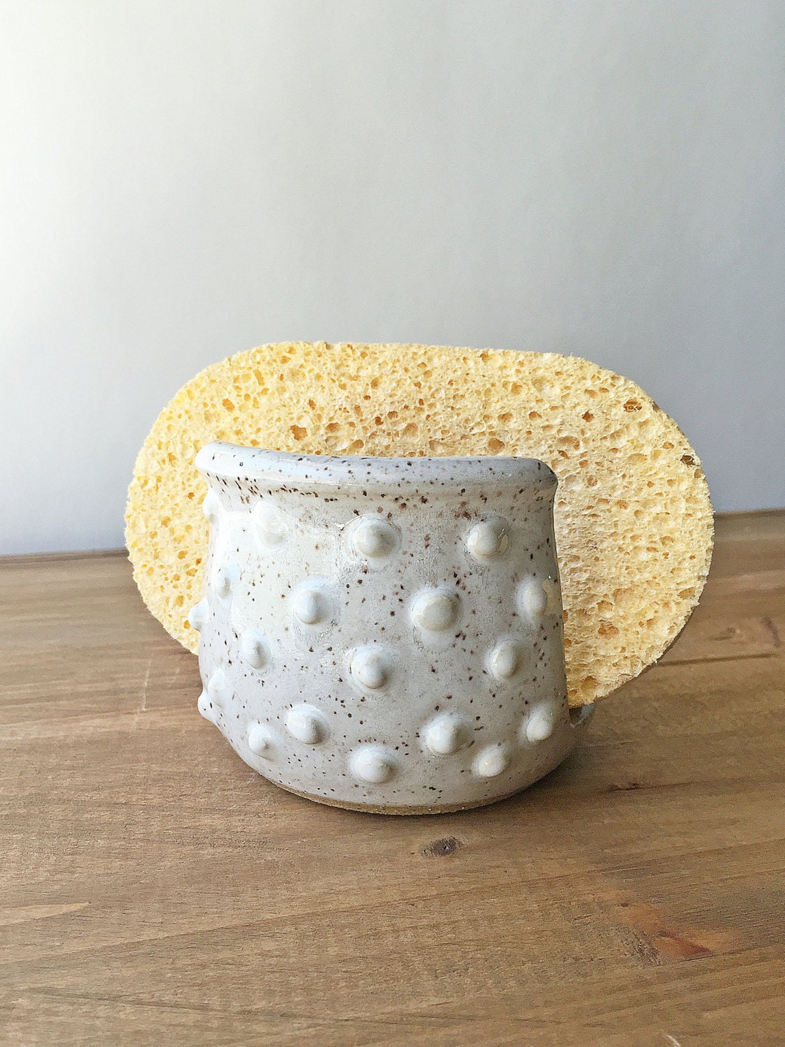 White Sponge Holder wheel thrown pottery Pottery sponge