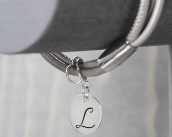 Pearl Thin Leather Bracelet, Charm Bracelet, Leather Wrap Bracelet, Handstamped Jewelry, Handstamped Bracelet, Hand Stamped