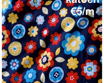 SALE Cotton Flowerprints 'Navy'