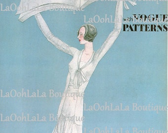 1930 Vogue Cover Digital Print Fashion Magazine Editor Gift Paris Hat Lepape Art Deco Typography Printable Graphic File Image Download Decor
