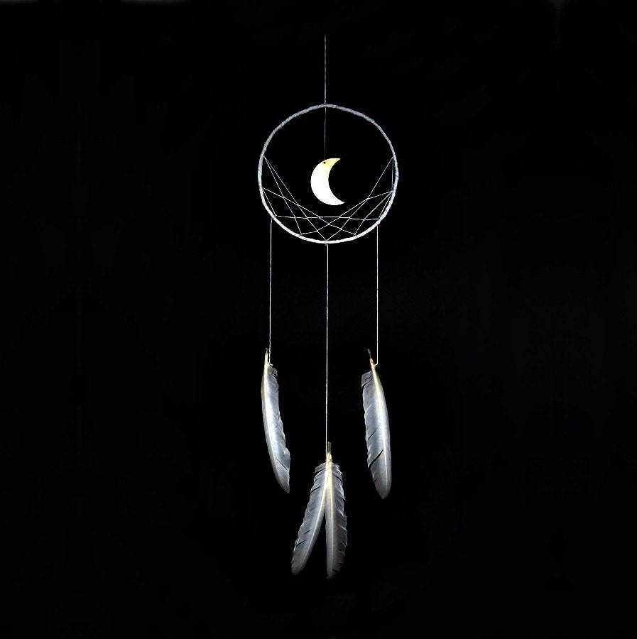 Wall hanging dreamcatcher moon dream catcher white dream