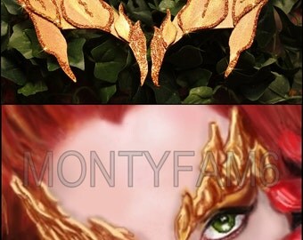 Poison Ivy METALLIC Earth LEAF EYEBROW Costume Mask Uma Thurman Elf Kim Cosplay Comic Con Costume