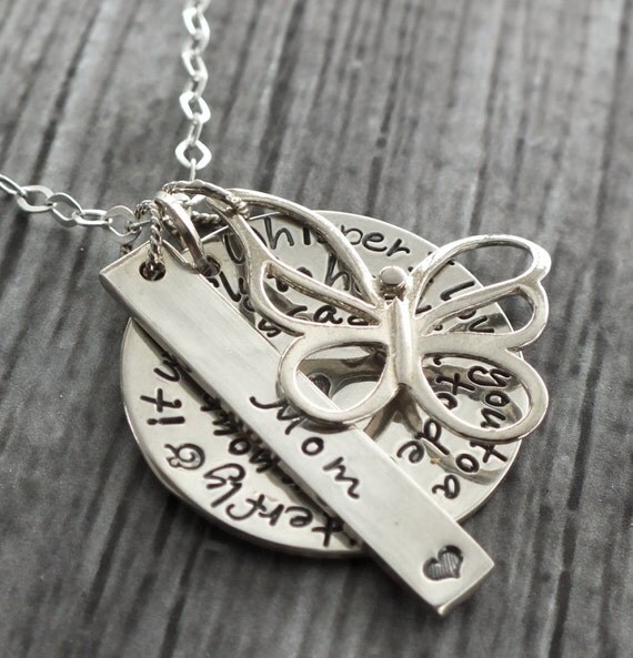 Butterfly Jewelry Bereavement Necklace Memorial by TheSilverWing