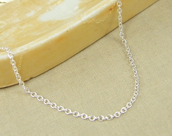 36 Inch Silver Chain Necklace, Long Silver Chain, Small Link Silver Plated Cable Chain Necklace |CH1-S36