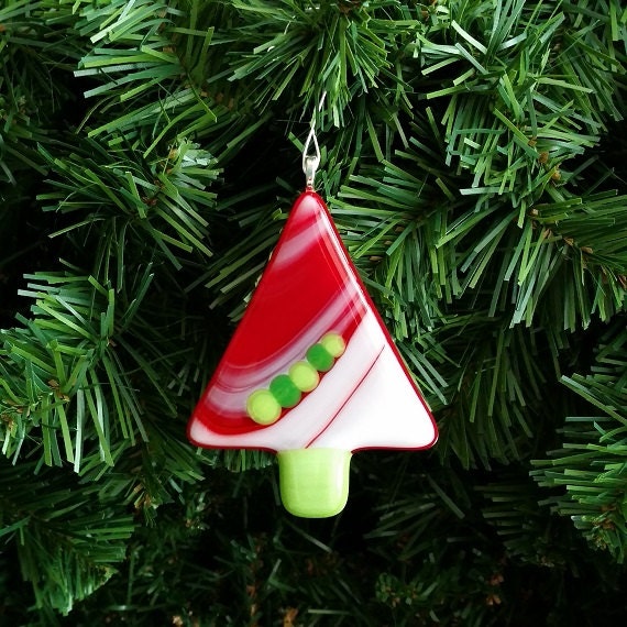 Fused Glass Christmas Tree Ornament