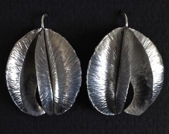 Orchid Fold Formed Earrings in Sterling Silver
