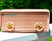 BLUETOOTH MP3 READY - Princess Pink Retro Jetsons 1959 Motorola Model 57R Tube AM Clock Radio Totally Restored!