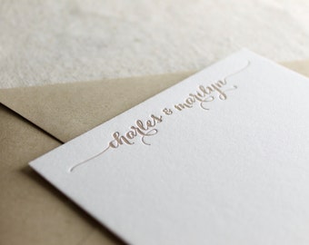 Letterpress cards custom with name, personalized stationery, letterpress stationery