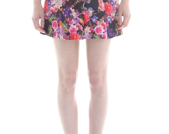 Quilted Button Front Skirt in Floral Print by Megan Crook