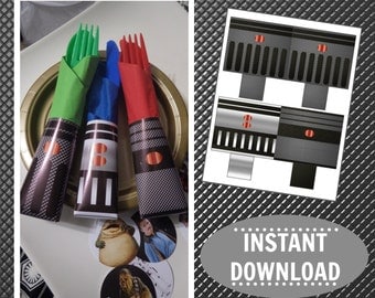 Star Wars Printable | Cutlery Pocket Wrappers | Napkin Rings | Star Wars Birthday | Party | DIY | Epic Parties by REVO