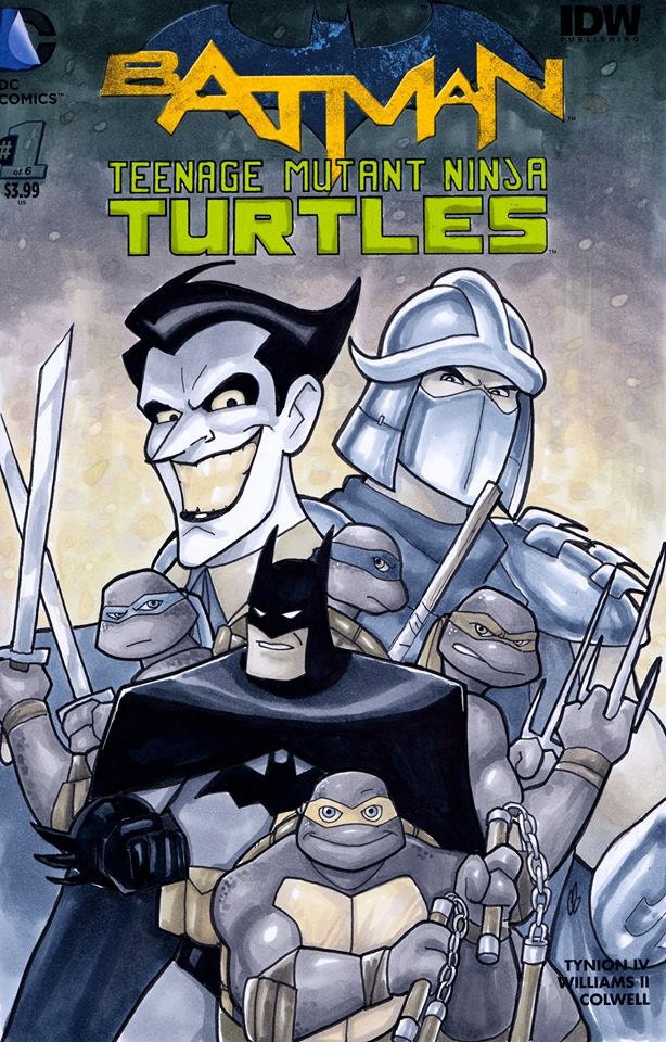 Batman Teenage Mutant Ninja Turtles Joker Sketch Cover Variant