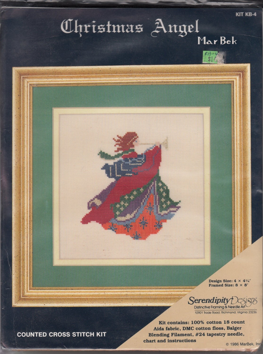 Christmas Angel Counted Cross Stitch Kit by Mar Bek Rebecca