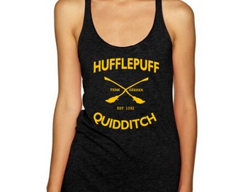 Hufflepuff Quidditch Shirt Tank Top T Shirt Singlet unisex - Size S M L XL