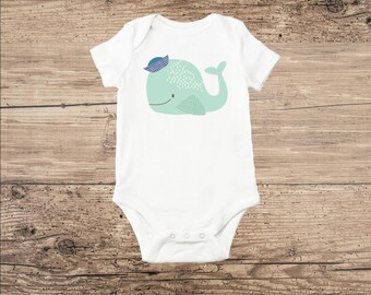 Whale Baby Clothes, Nautical T Shirt or Bodysuit