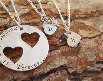 Mothers Love Is Forever - Mother Daughter Jewelry Necklace - Mothers Day Birthday Gift - I Love My Kids - Proud Mom - Personalized - Stamped