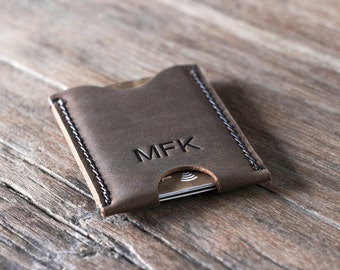 Business Card Case PERSONALIZED WALLET - Minimalist Card Wallet - Gift Ideas for Him/Her - 023
