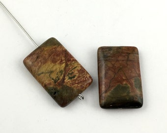 2 Picasso jasper stone bead / 20mm x 30mm #PP 118