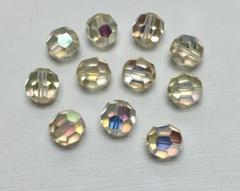 10 Czech faceted vintage glass beads #PV138