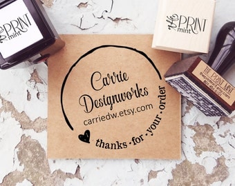 Custom Logo Stamp- Business Card Stamp- Thank You Business Stamp- Personalized Etsy Logo Rubber Stamp - Custom Business Stamp 10198