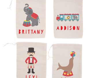 Circus {set of 10} Personalized Classic Circus Individualized Party Favor Bags