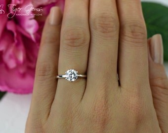 simple solitaire engagement ring 1.3 carat