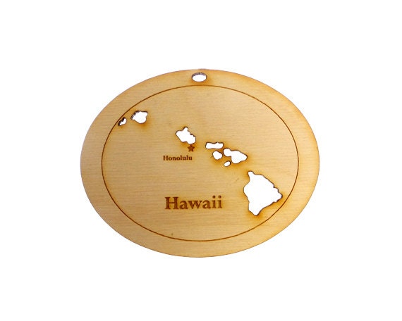 Hawaii State Engraved Ornament