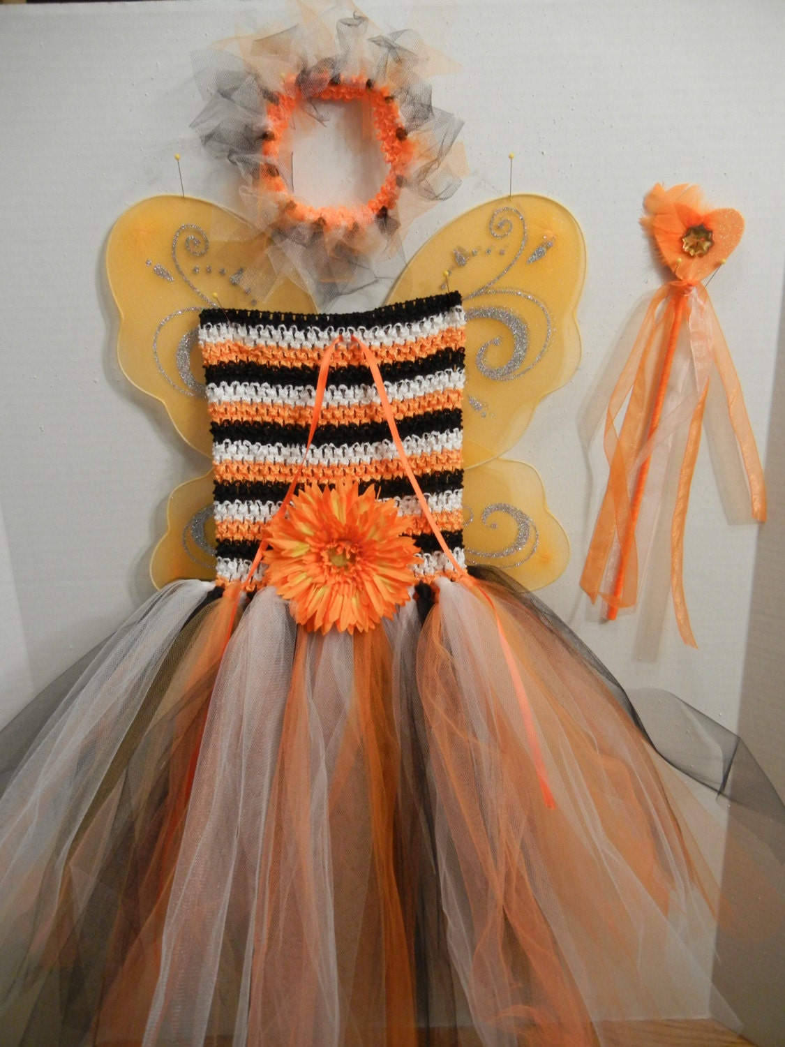 clearance orange black and white fairy costume in sizes 3 clearance orange black and white fairy costume in sizes 3