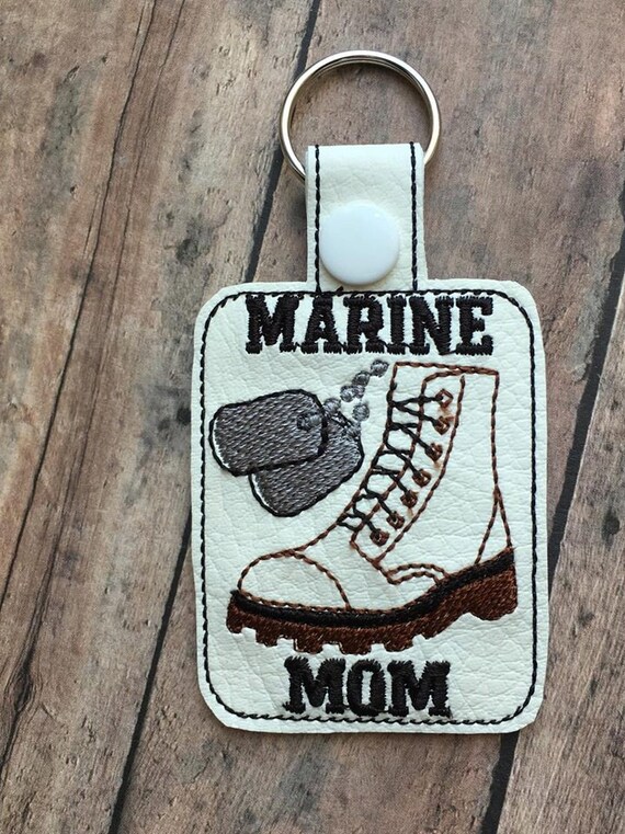 Marines Marine Mom Combat Boot Dog Tags Key Fob Design