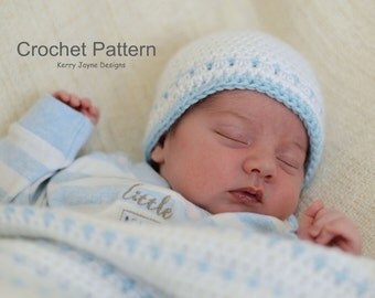 Dinky Dot Hat Crochet pattern Baby Hat Crochet Pattern - Newborn Hat Crochet Pattern Easy Quick Baby Cap Pattern - 5 Sizes from 0-12 months