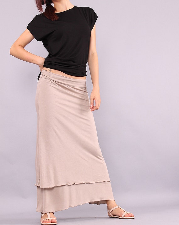 maxi layered skirt