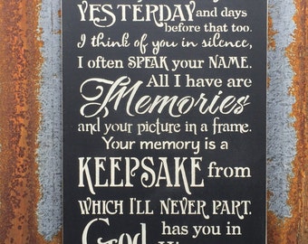 Personalized Wedding Memorial Verse In Memory of Parent Loved