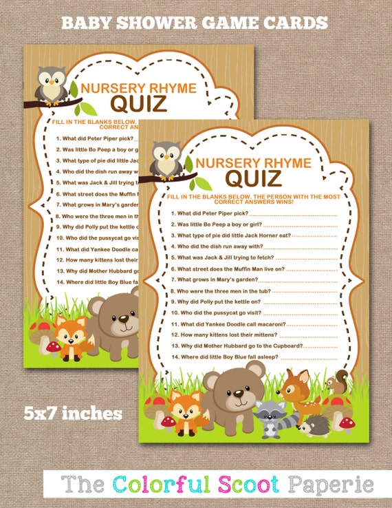 instant download nursery rhyme game printable baby shower