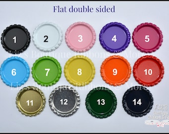 Double sided flat bottlecaps, metal caps, bci, double sided, hair bow supply, craft supply
