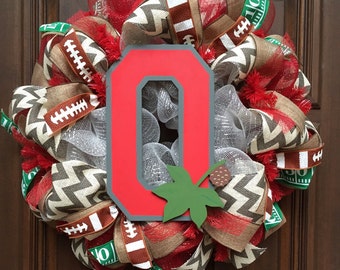 Ohio State Wreath, Football Wreath, Fall Wreath