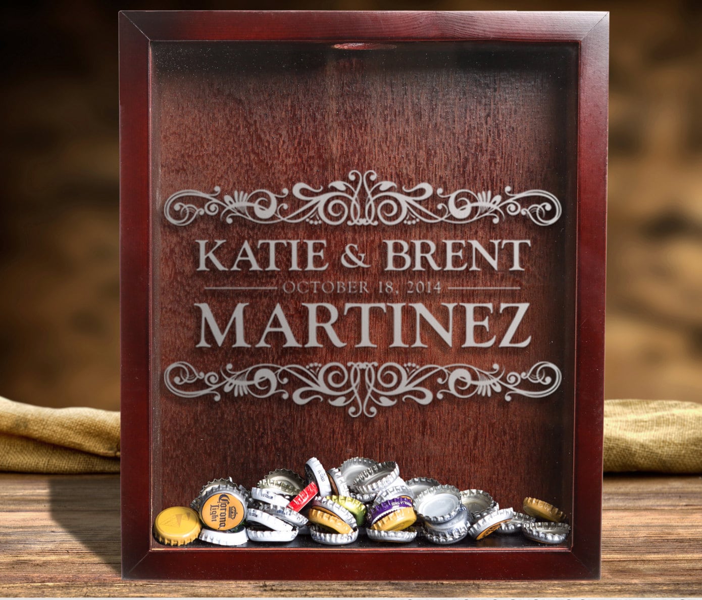 Initial Wedding Wine Cork Holder by EverythingEtchedAZ on Etsy