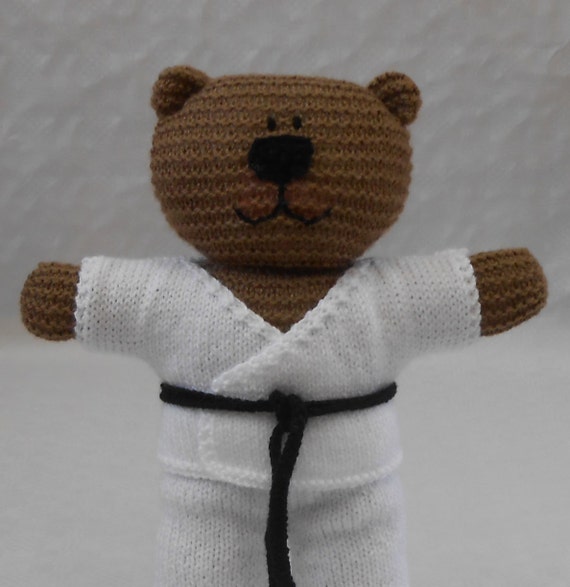 Knit Karate Teddy Bear Costume PDF Knitting Pattern with Gi