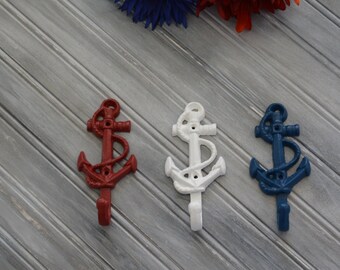 Set of 3 Anchor Hooks. Anchor Hook. Anchor Decor. Beach Decor. Nautical Decor. Coastal Decor. Wall Hook. Wall Decor. Key Hook. Towel Hook