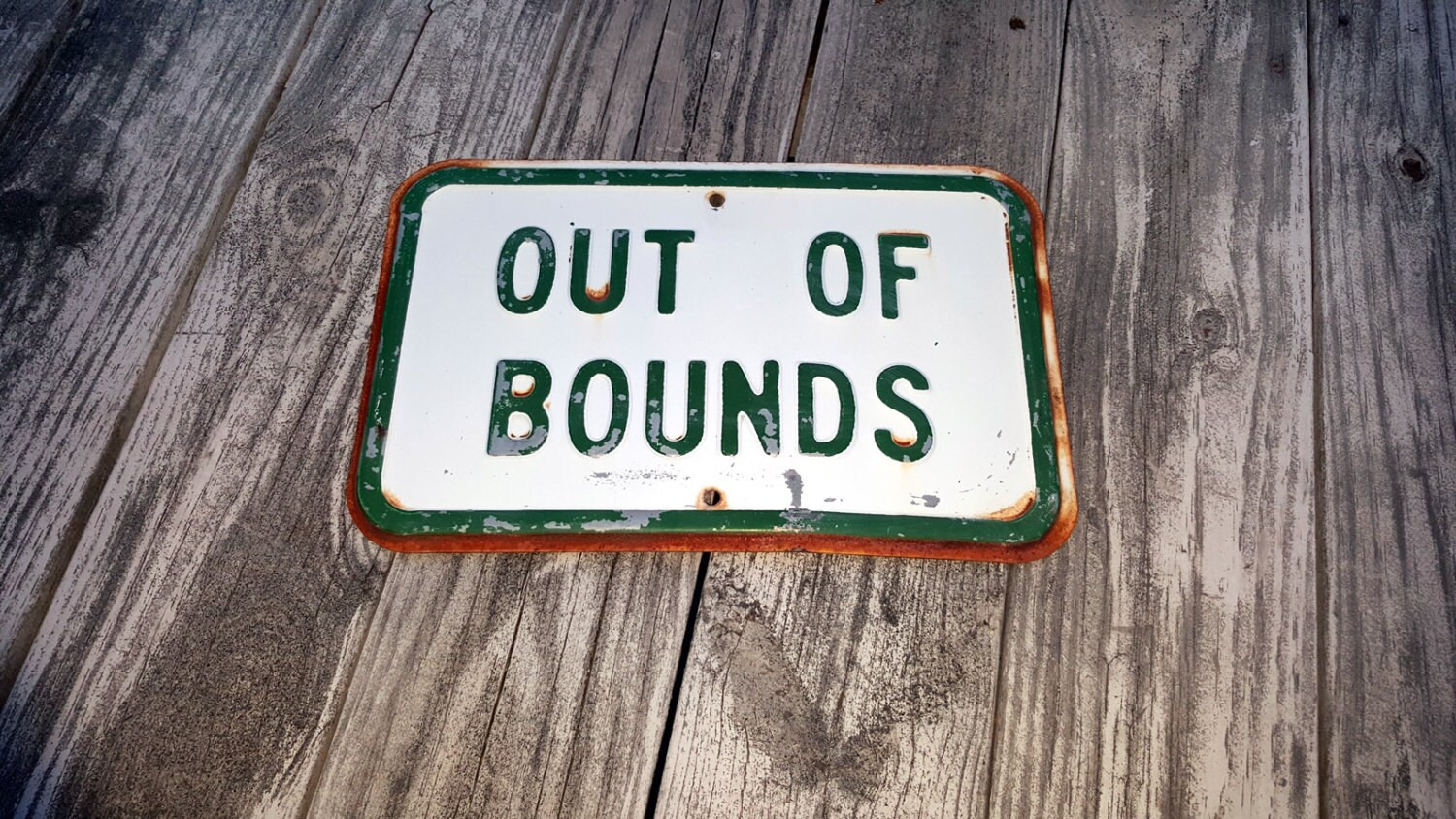 Vintage Out of Bounds Metal Golf Sign Game Room Man Cave