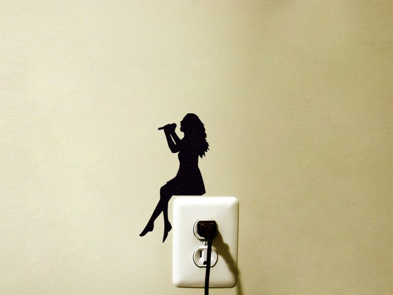 singer silhouette decal