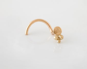 Gold nose stud, gold tragus, Gold nose ring,Tribal Nose stud, nose Piercing,gold 14k nose stud, Cartilage, Tribal nose ring, Tragus Earring