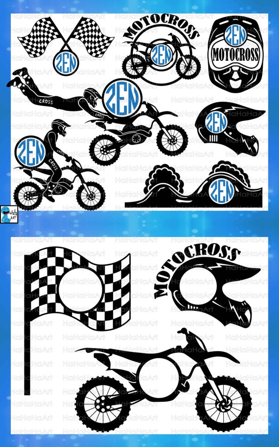 Download Circle MotoCross Monogram Cutting Files Svg Png Jpg Eps Dxf