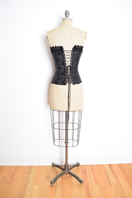 vintage 90s corset Frederick's of Hollywood black satin