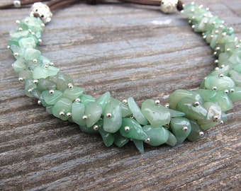 Jade necklace Gemstone Necklace choker Nephrite necklaces Bohemian necklace Aries birthstone Healing jewelry Mint necklace Gift idea for her